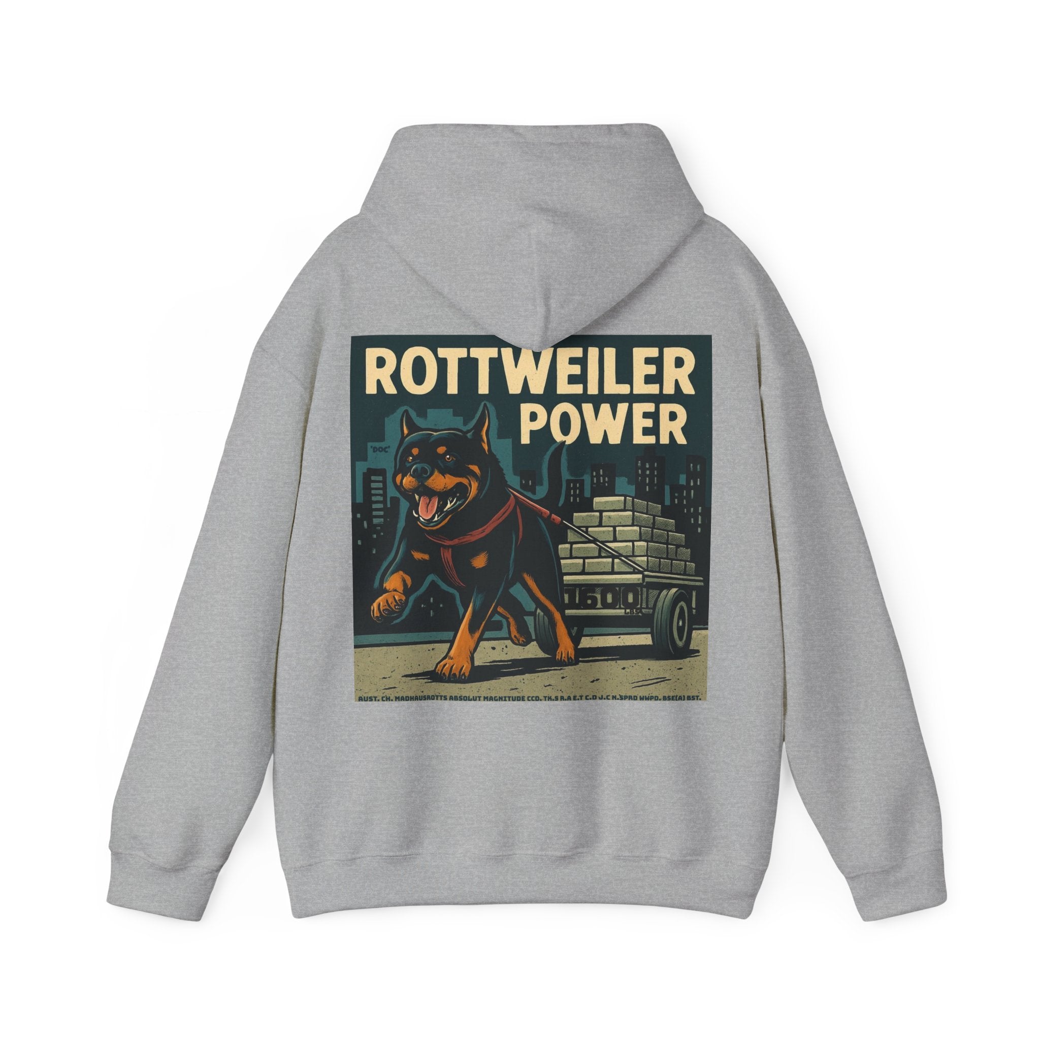 Rottweiler Power Hoodie 1600lbs, Unisex Heavy Blend Sweatshirt, Dog Lover Gift, Animal Lover Apparel, Pet Owner Hoodie, Casual Streetwear