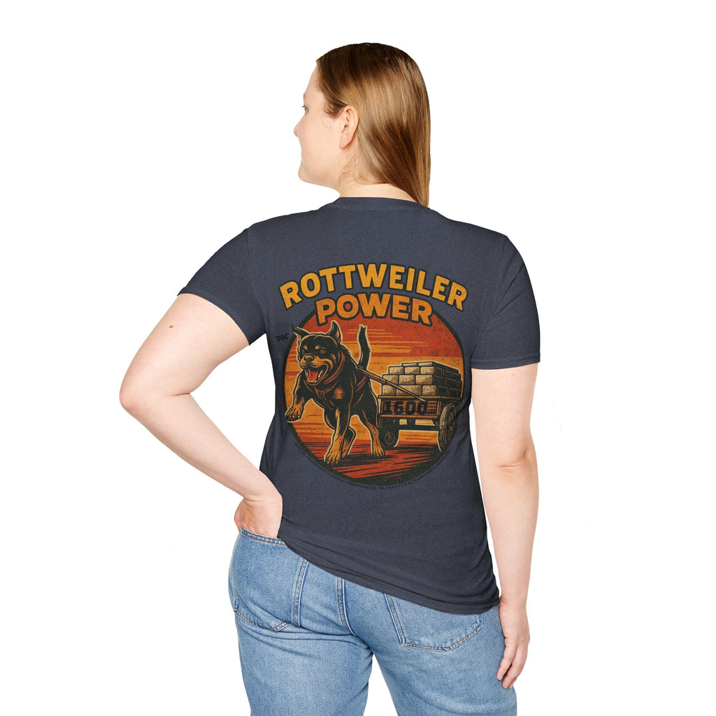 Rottweiler Power 1600lbs graphic T-Shirt | Dog strength illustration