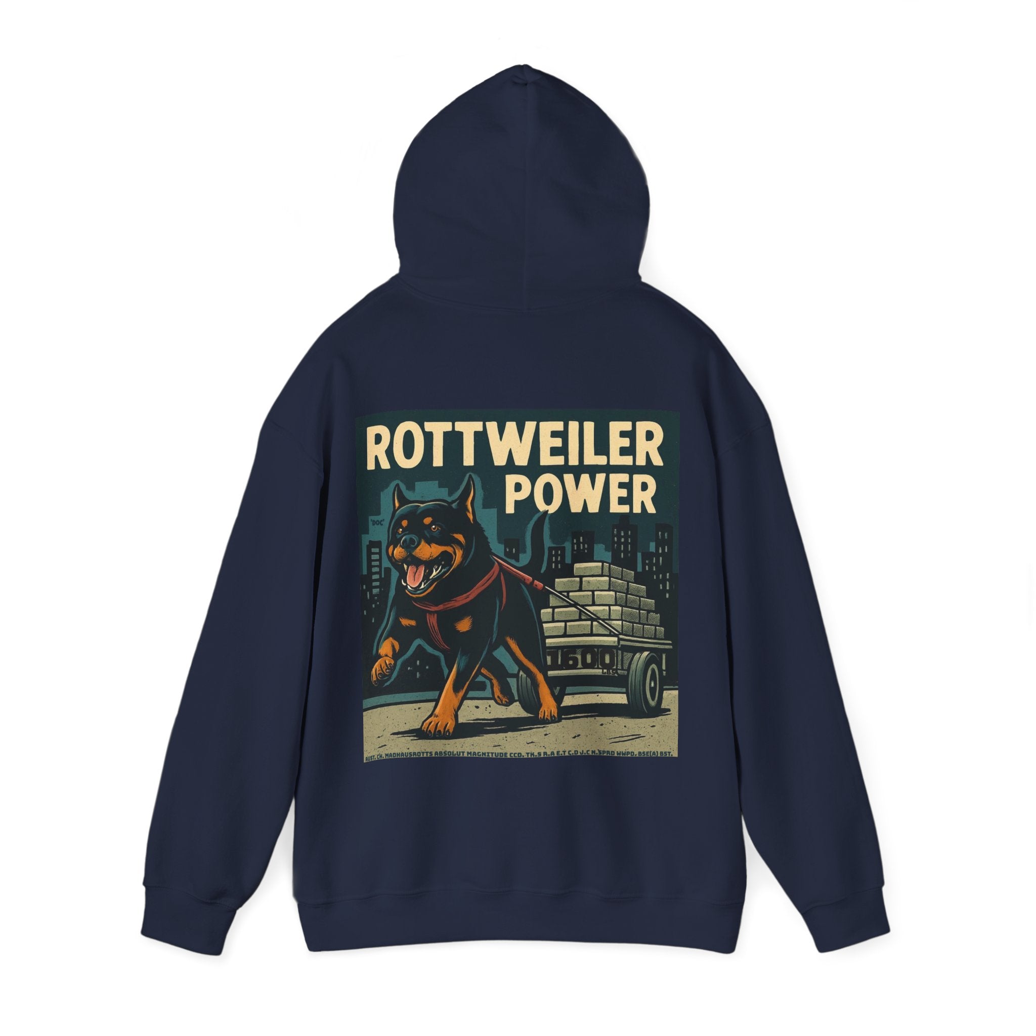 Rottweiler Power Hoodie 1600lbs, Unisex Heavy Blend Sweatshirt, Dog Lover Gift, Animal Lover Apparel, Pet Owner Hoodie, Casual Streetwear