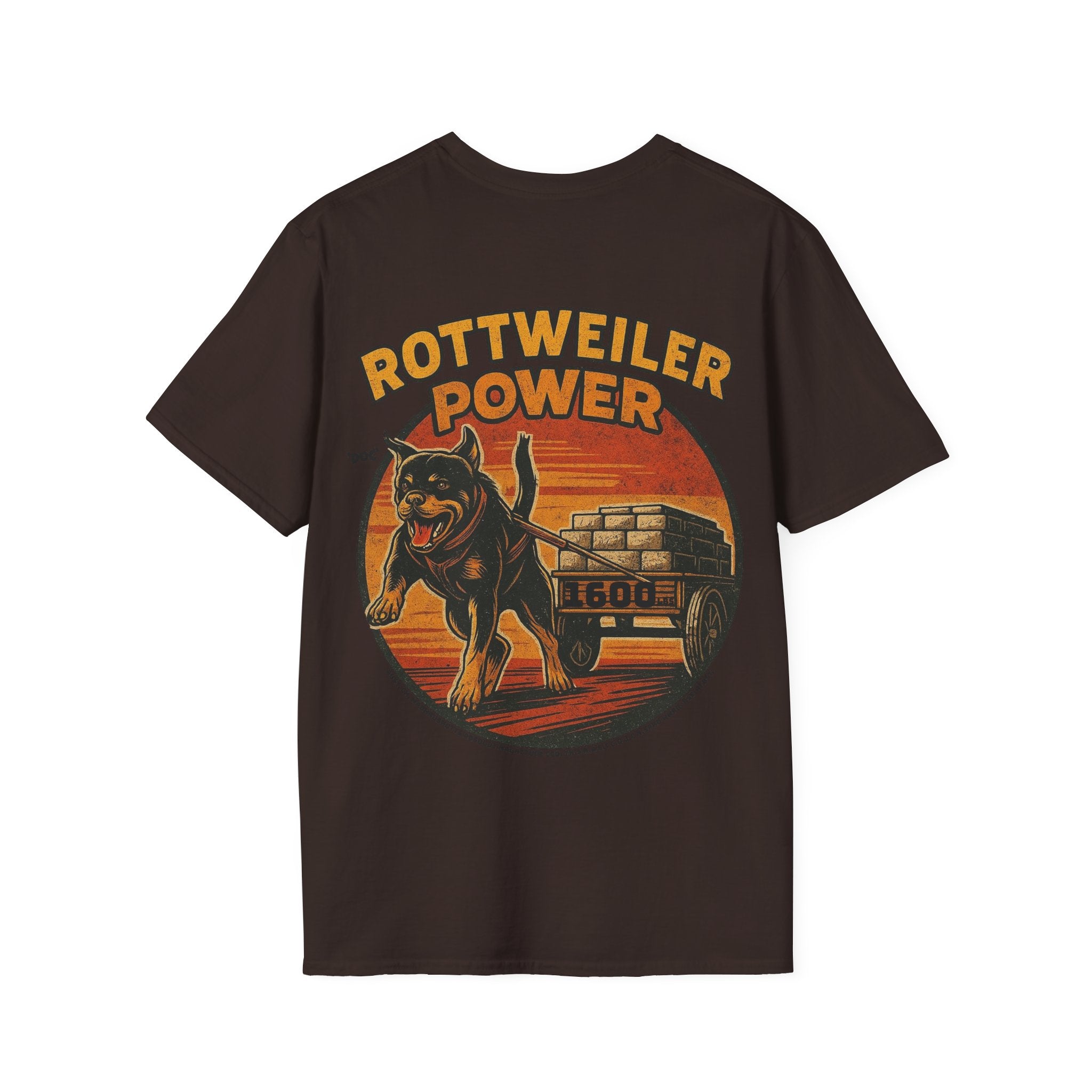 Rottweiler Power 1600lbs graphic T-Shirt | Dog strength illustration
