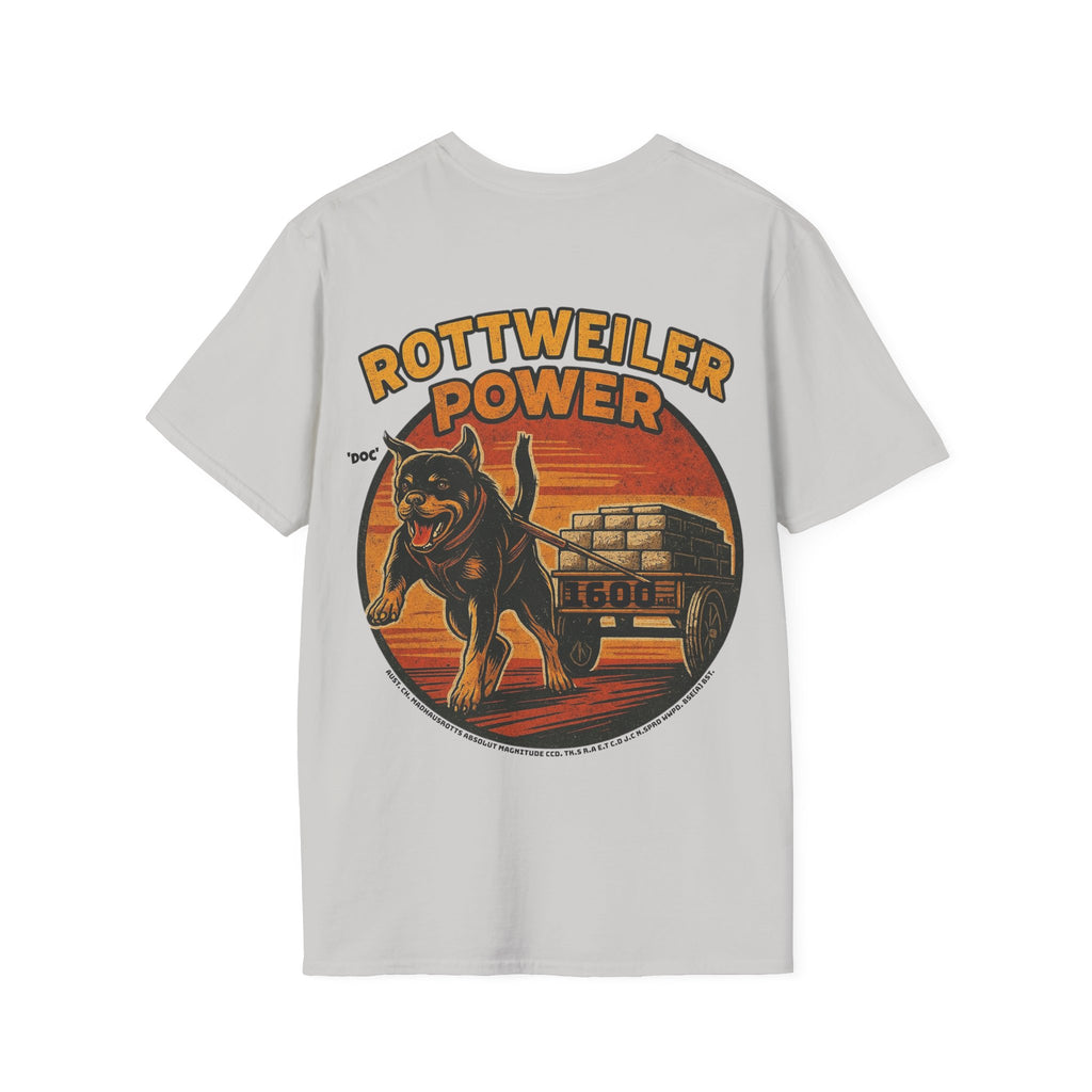 Rottweiler Power 1600lbs graphic T-Shirt | Dog strength illustration