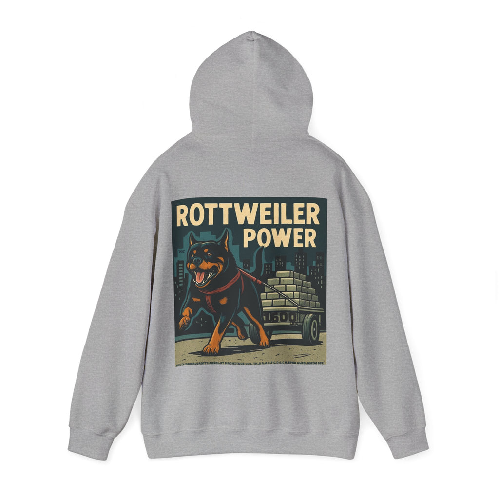 Rottweiler Power Hoodie 1600lbs, Unisex Heavy Blend Sweatshirt, Dog Lover Gift, Animal Lover Apparel, Pet Owner Hoodie, Casual Streetwear