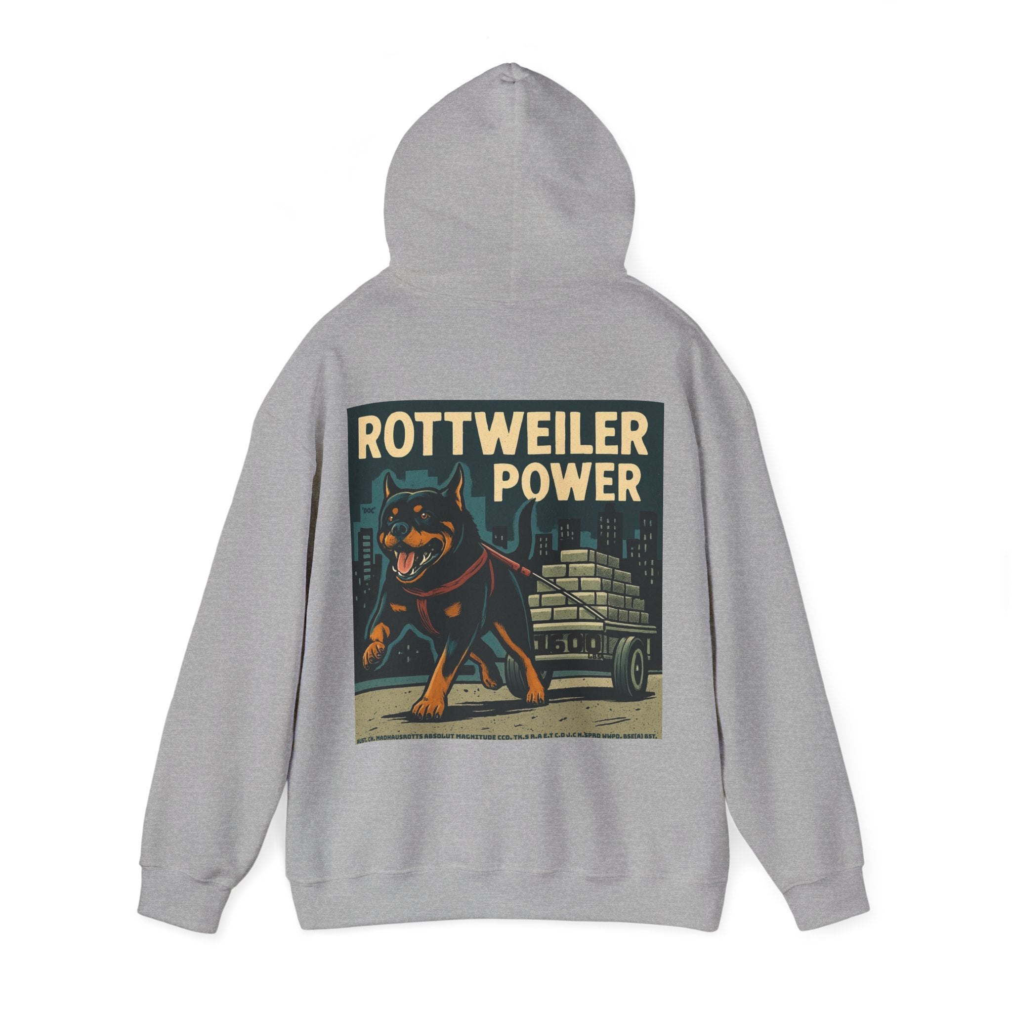 Rottweiler Power Hoodie 1600lbs, Unisex Heavy Blend Sweatshirt, Dog Lover Gift, Animal Lover Apparel, Pet Owner Hoodie, Casual Streetwear