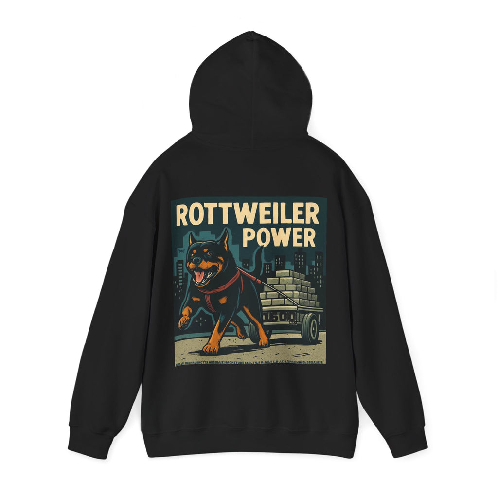 Rottweiler Power Hoodie 1600lbs, Unisex Heavy Blend Sweatshirt, Dog Lover Gift, Animal Lover Apparel, Pet Owner Hoodie, Casual Streetwear