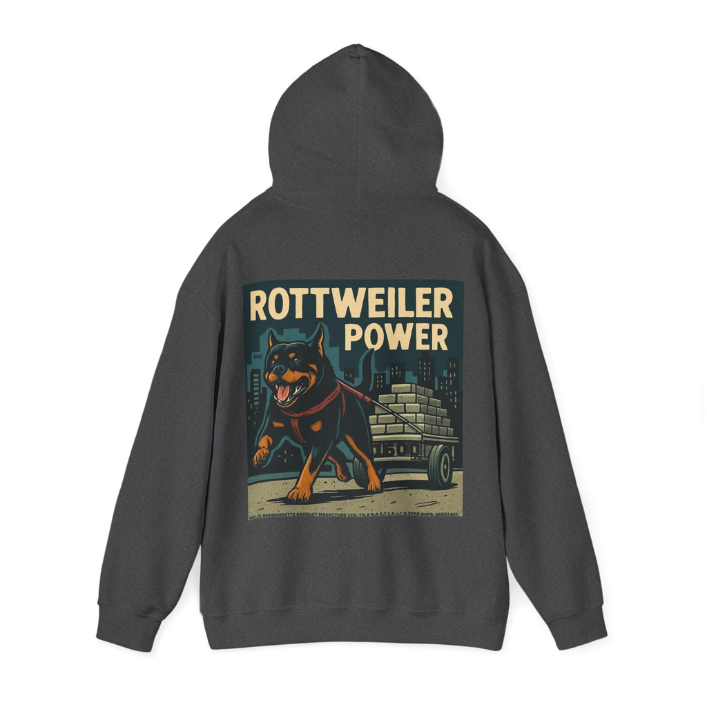 Rottweiler Power Hoodie 1600lbs, Unisex Heavy Blend Sweatshirt, Dog Lover Gift, Animal Lover Apparel, Pet Owner Hoodie, Casual Streetwear