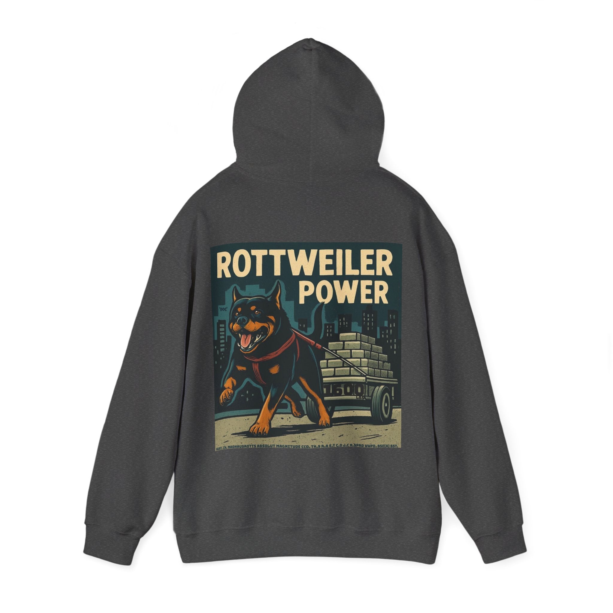 Rottweiler Power Hoodie 1600lbs, Unisex Heavy Blend Sweatshirt, Dog Lover Gift, Animal Lover Apparel, Pet Owner Hoodie, Casual Streetwear