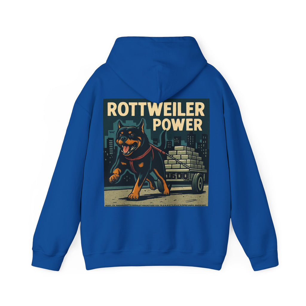 Rottweiler Power Hoodie 1600lbs, Unisex Heavy Blend Sweatshirt, Dog Lover Gift, Animal Lover Apparel, Pet Owner Hoodie, Casual Streetwear