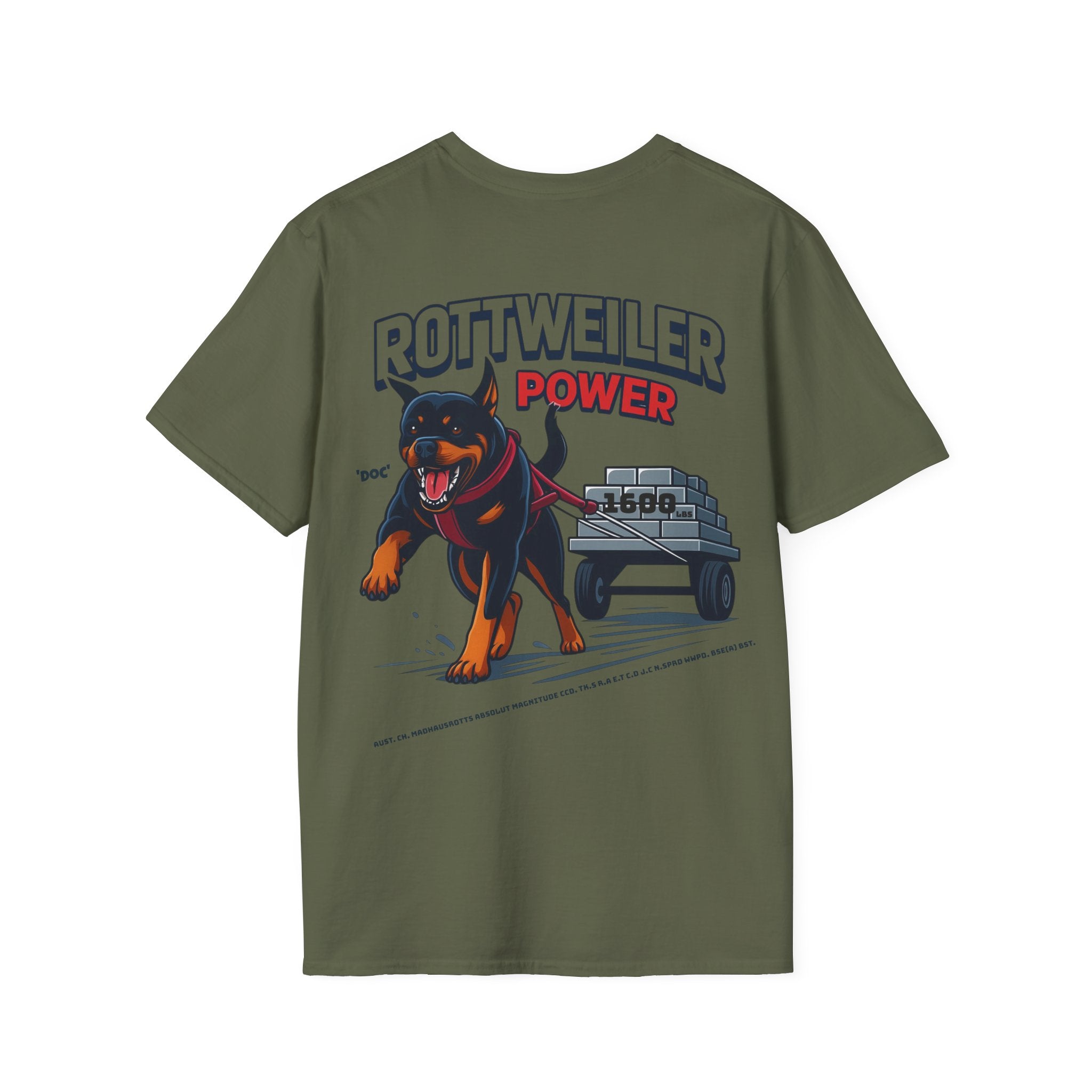 Rottweiler Power graphic T-Shirt | Dog strength illustration