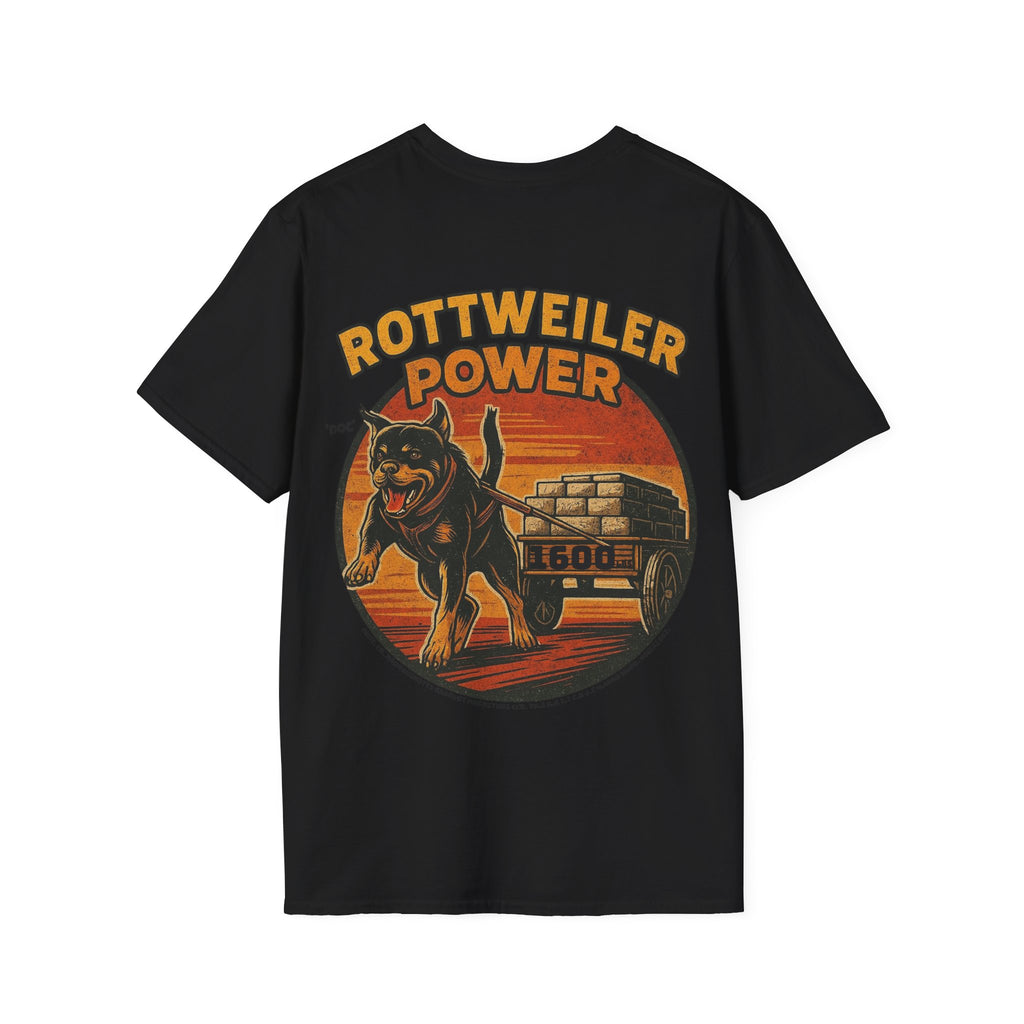 Rottweiler Power 1600lbs graphic T-Shirt | Dog strength illustration