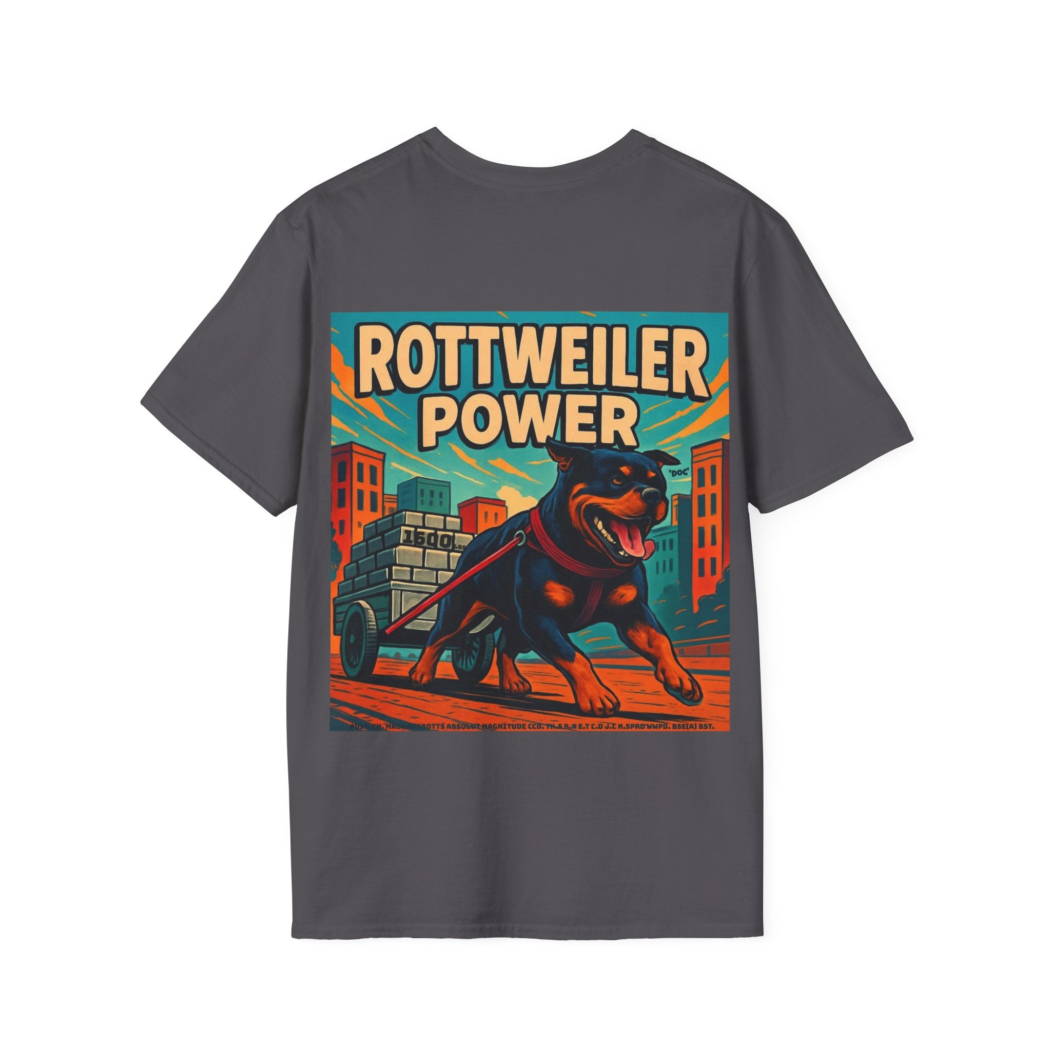 Rottweiler Power 7 graphic T-Shirt | Dog strength illustration