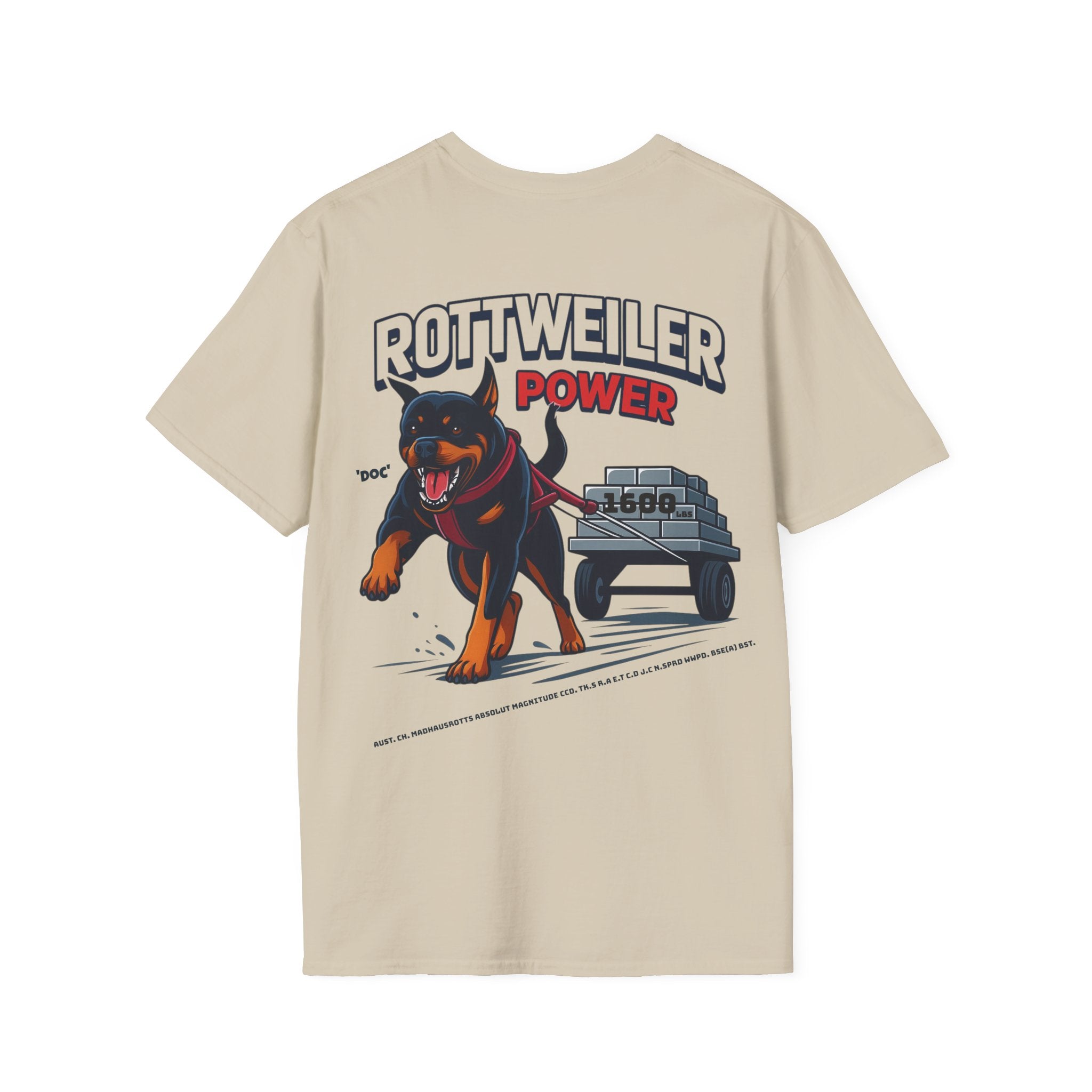 Rottweiler Power graphic T-Shirt | Dog strength illustration
