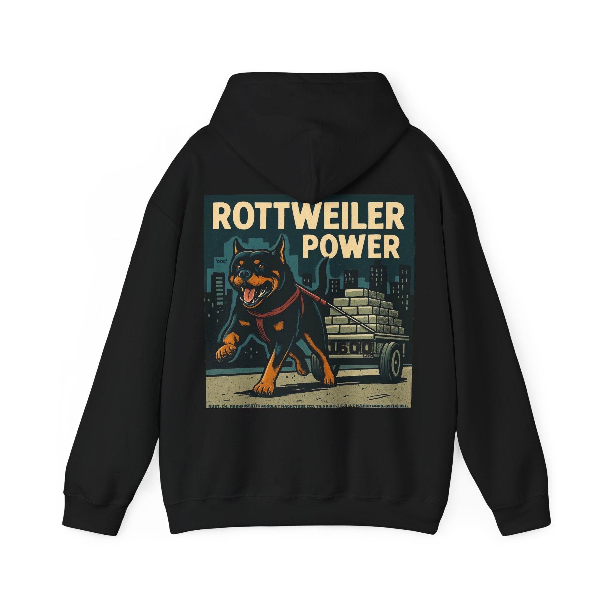 Rottweiler Power Hoodie 1600lbs, Unisex Heavy Blend Sweatshirt, Dog Lover Gift, Animal Lover Apparel, Pet Owner Hoodie, Casual Streetwear