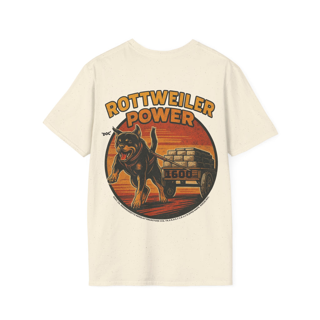 Rottweiler Power 1600lbs graphic T-Shirt | Dog strength illustration