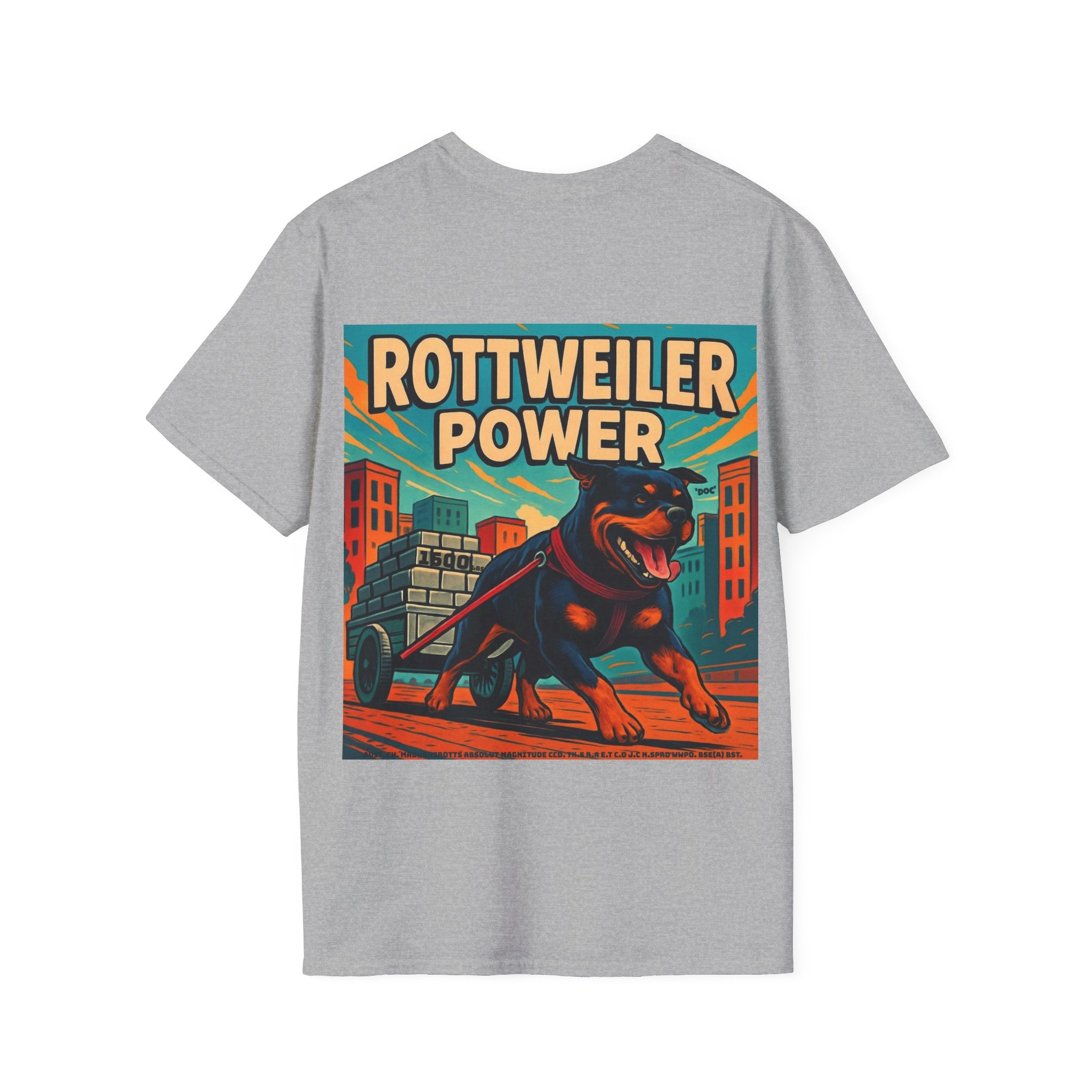 Rottweiler Power 7 graphic T-Shirt | Dog strength illustration