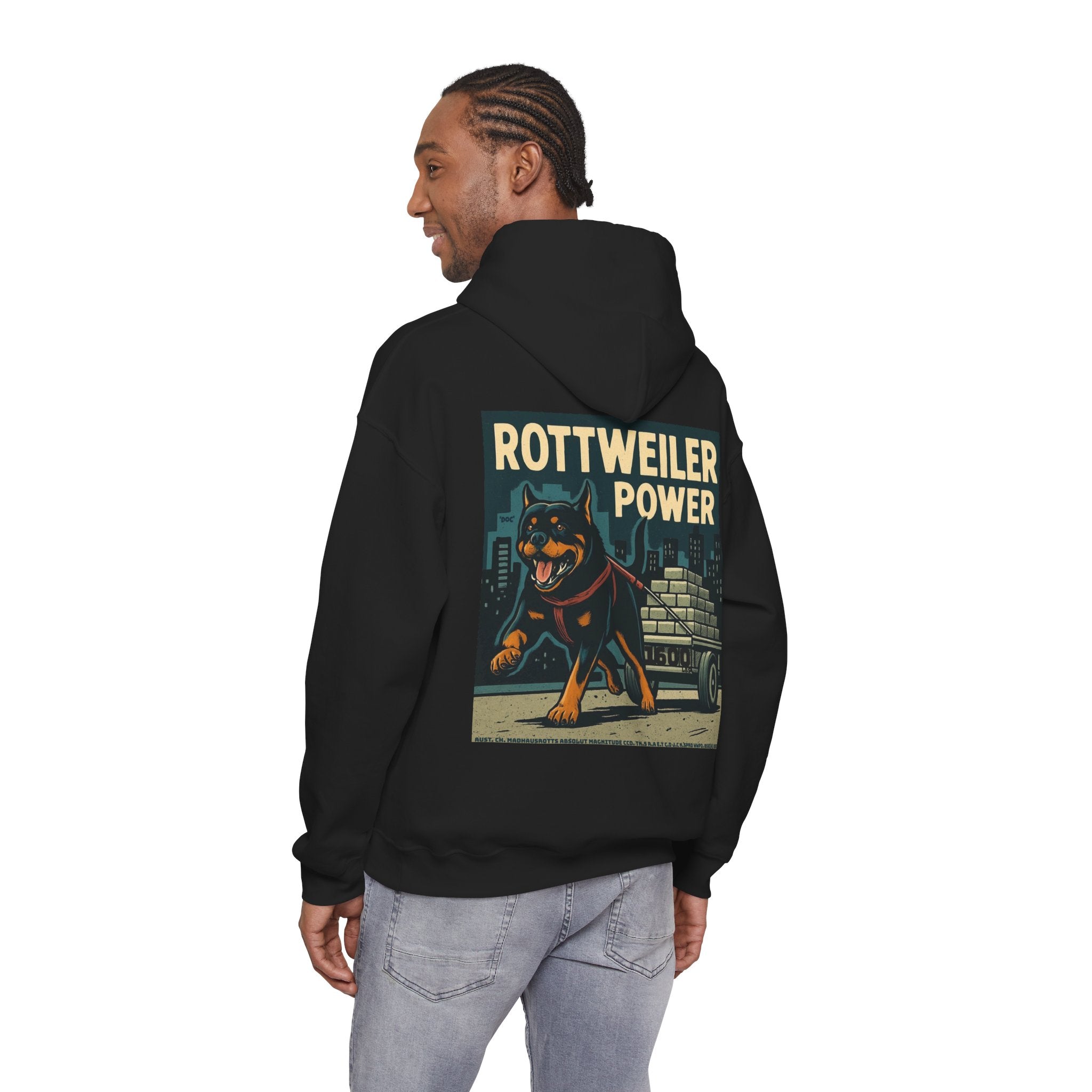 Rottweiler Power Hoodie 1600lbs, Unisex Heavy Blend Sweatshirt, Dog Lover Gift, Animal Lover Apparel, Pet Owner Hoodie, Casual Streetwear