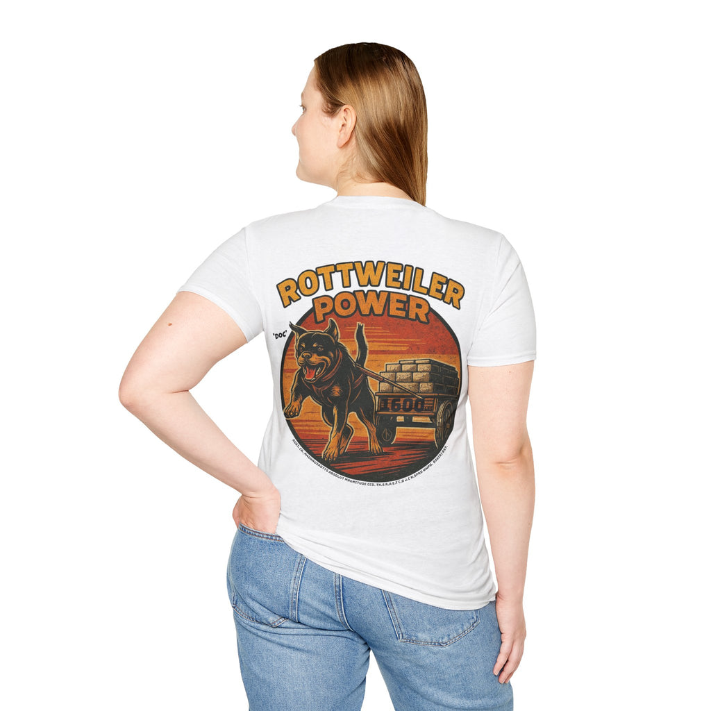 Rottweiler Power 1600lbs graphic T-Shirt | Dog strength illustration