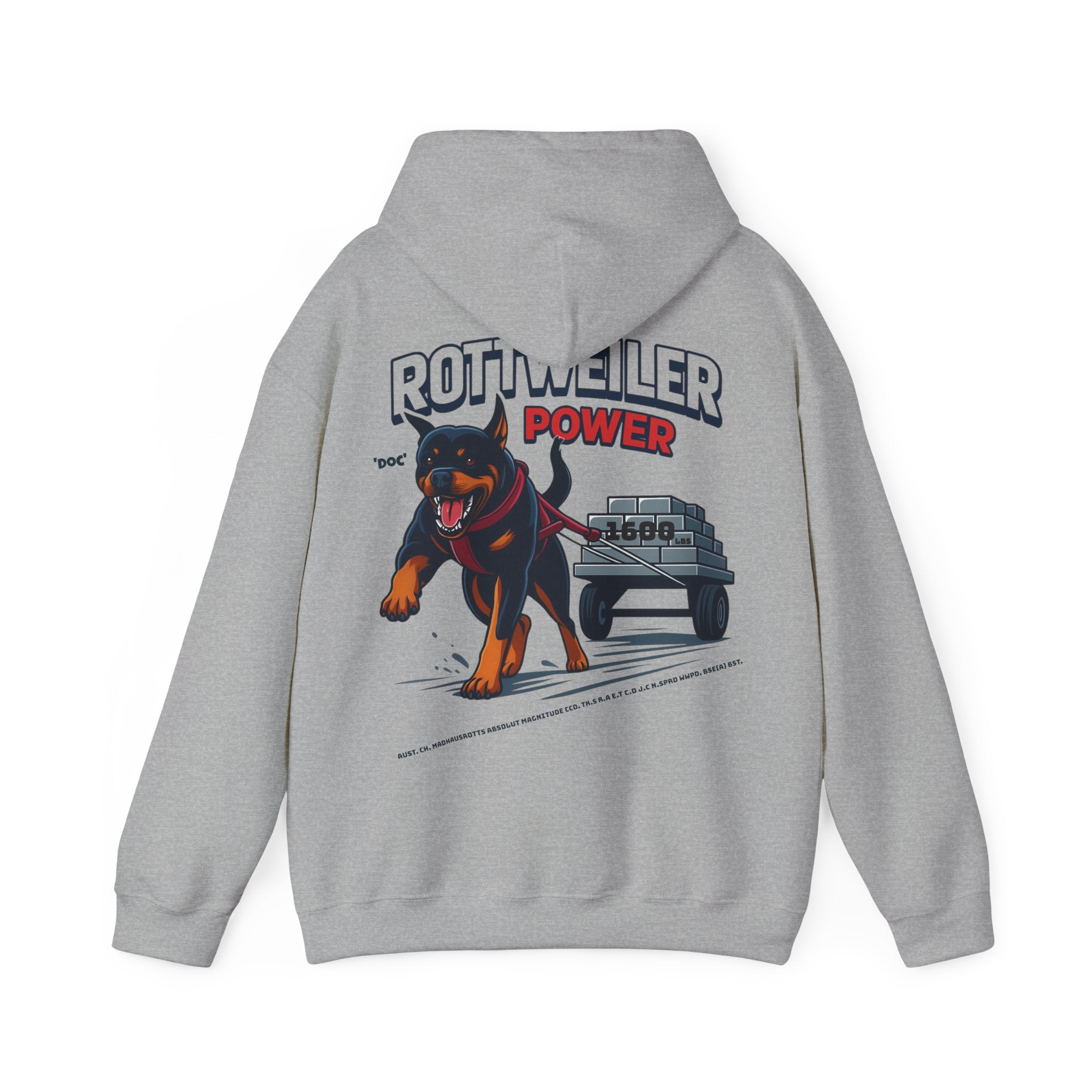 Rottweiler Power Hoodie — Dog Lover Sweatshirt, Pet Owner Gift
