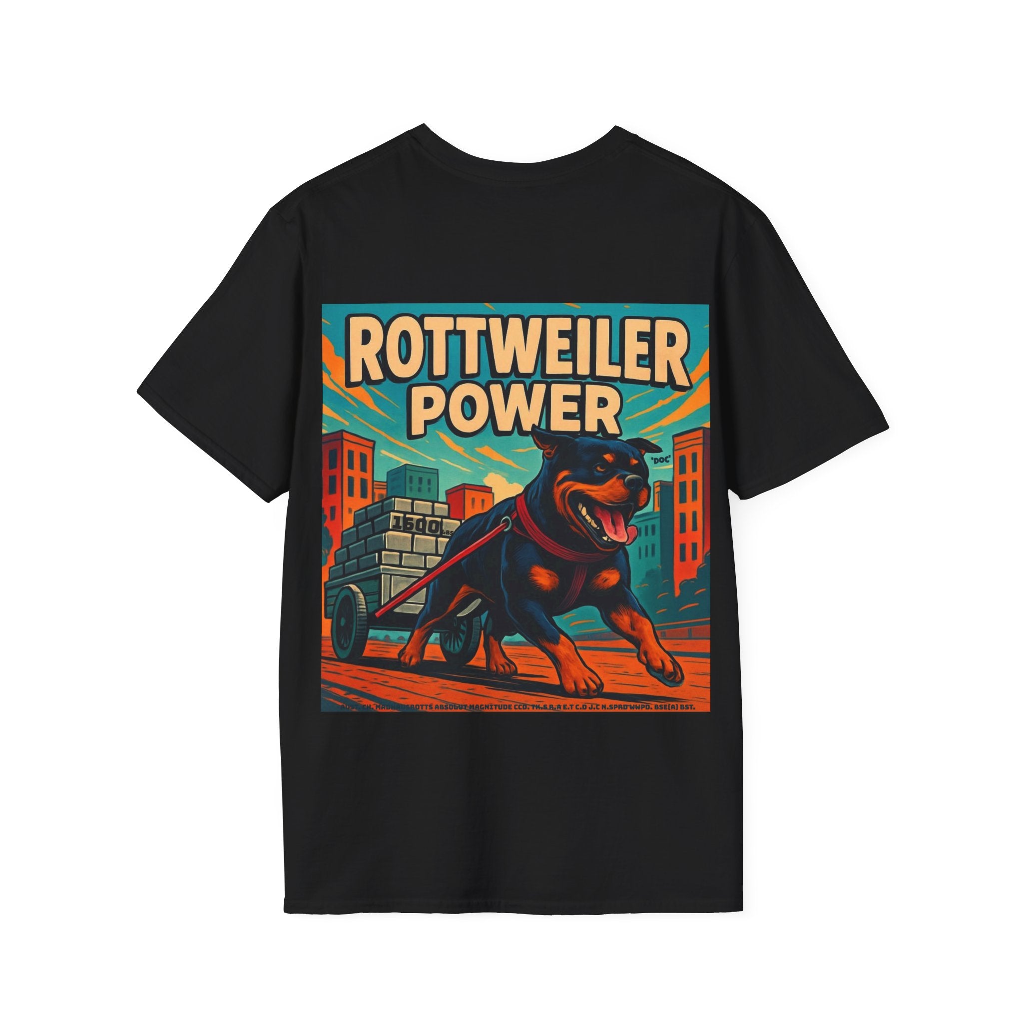 Rottweiler Power 7 graphic T-Shirt | Dog strength illustration
