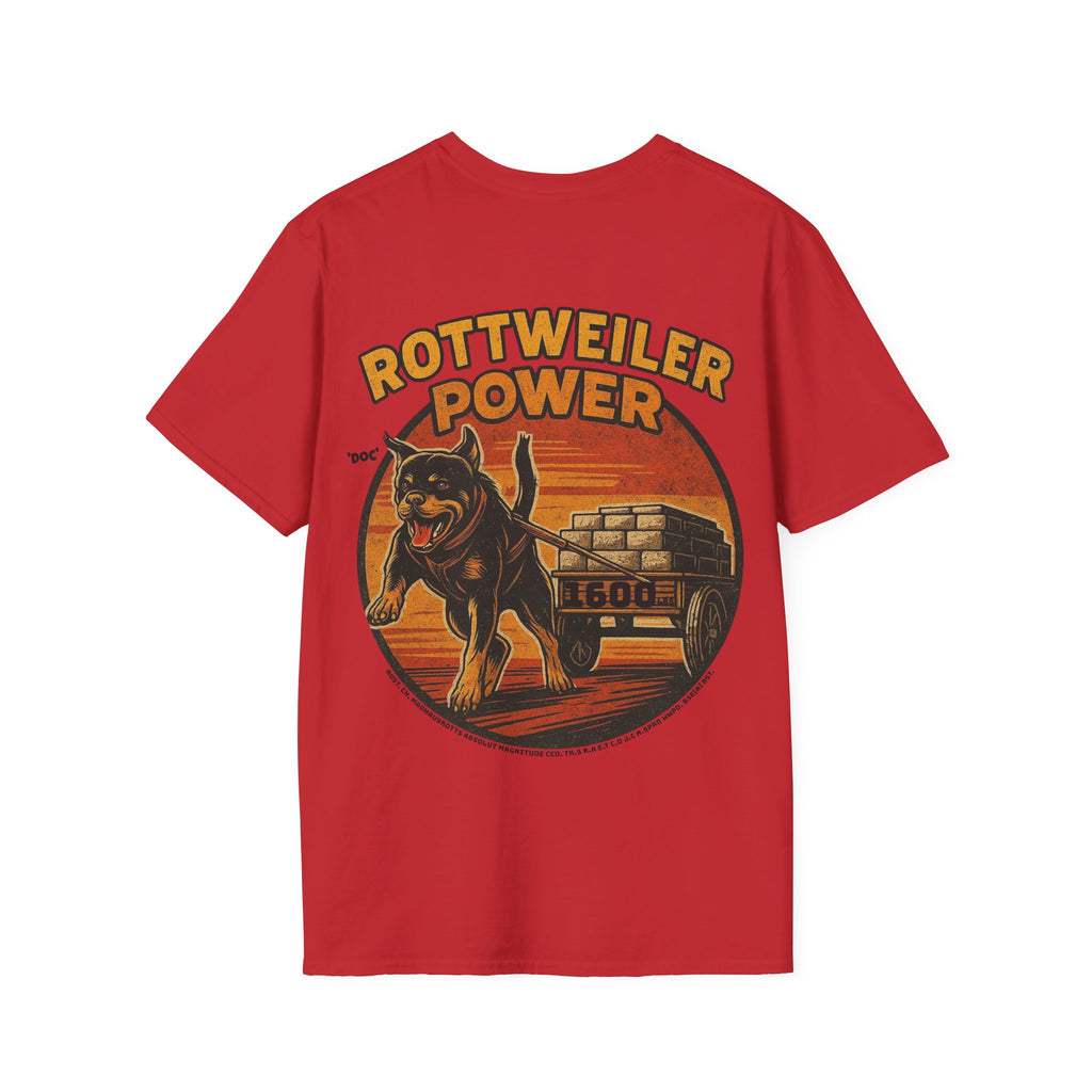 Rottweiler Power 1600lbs graphic T-Shirt | Dog strength illustration