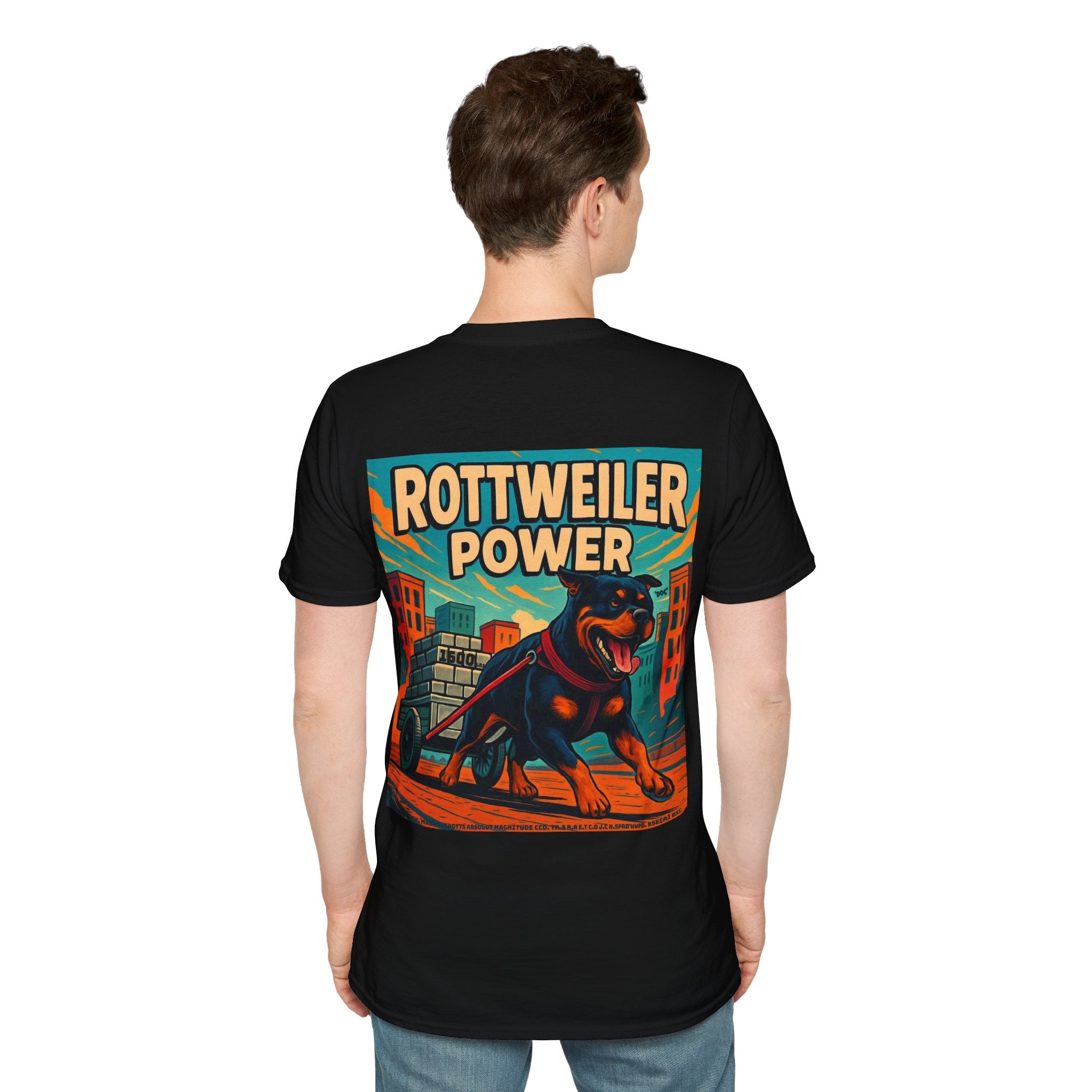 Rottweiler Power 7 graphic T-Shirt | Dog strength illustration