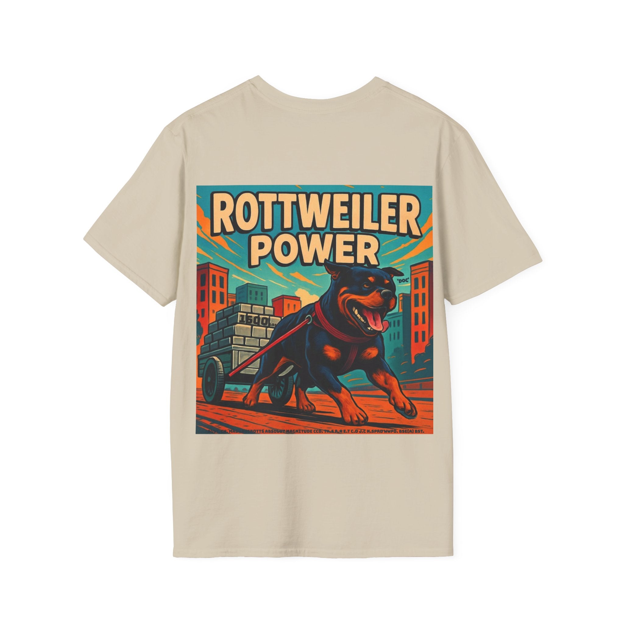 Rottweiler Power 7 graphic T-Shirt | Dog strength illustration