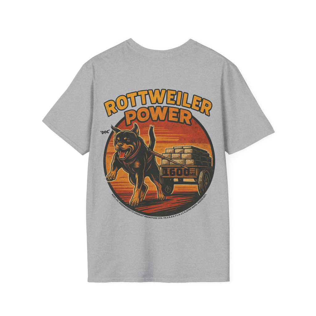 Rottweiler Power 1600lbs graphic T-Shirt | Dog strength illustration