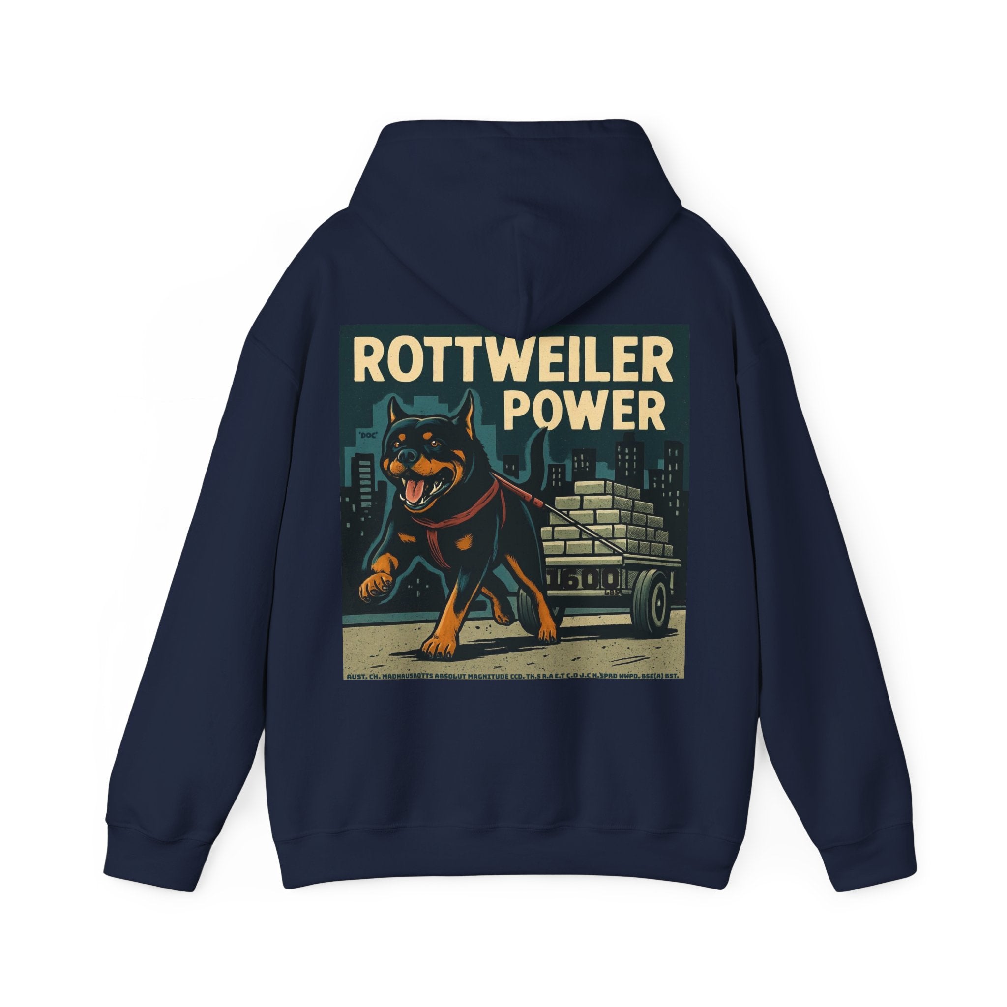 Rottweiler Power Hoodie 1600lbs, Unisex Heavy Blend Sweatshirt, Dog Lover Gift, Animal Lover Apparel, Pet Owner Hoodie, Casual Streetwear
