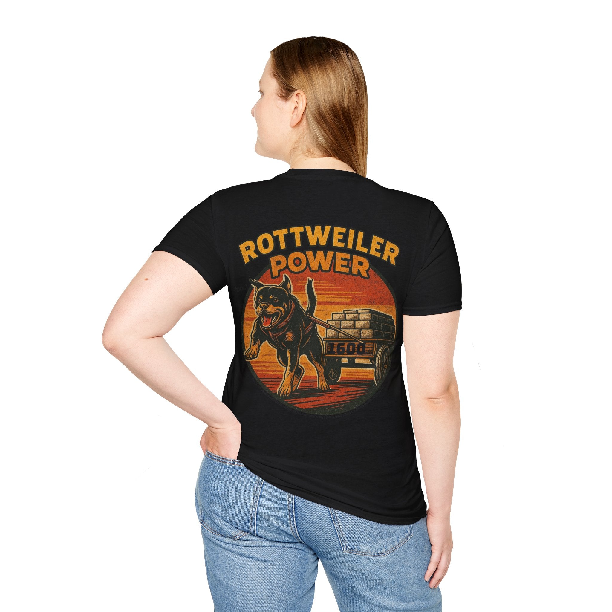 Rottweiler Power 1600lbs graphic T-Shirt | Dog strength illustration