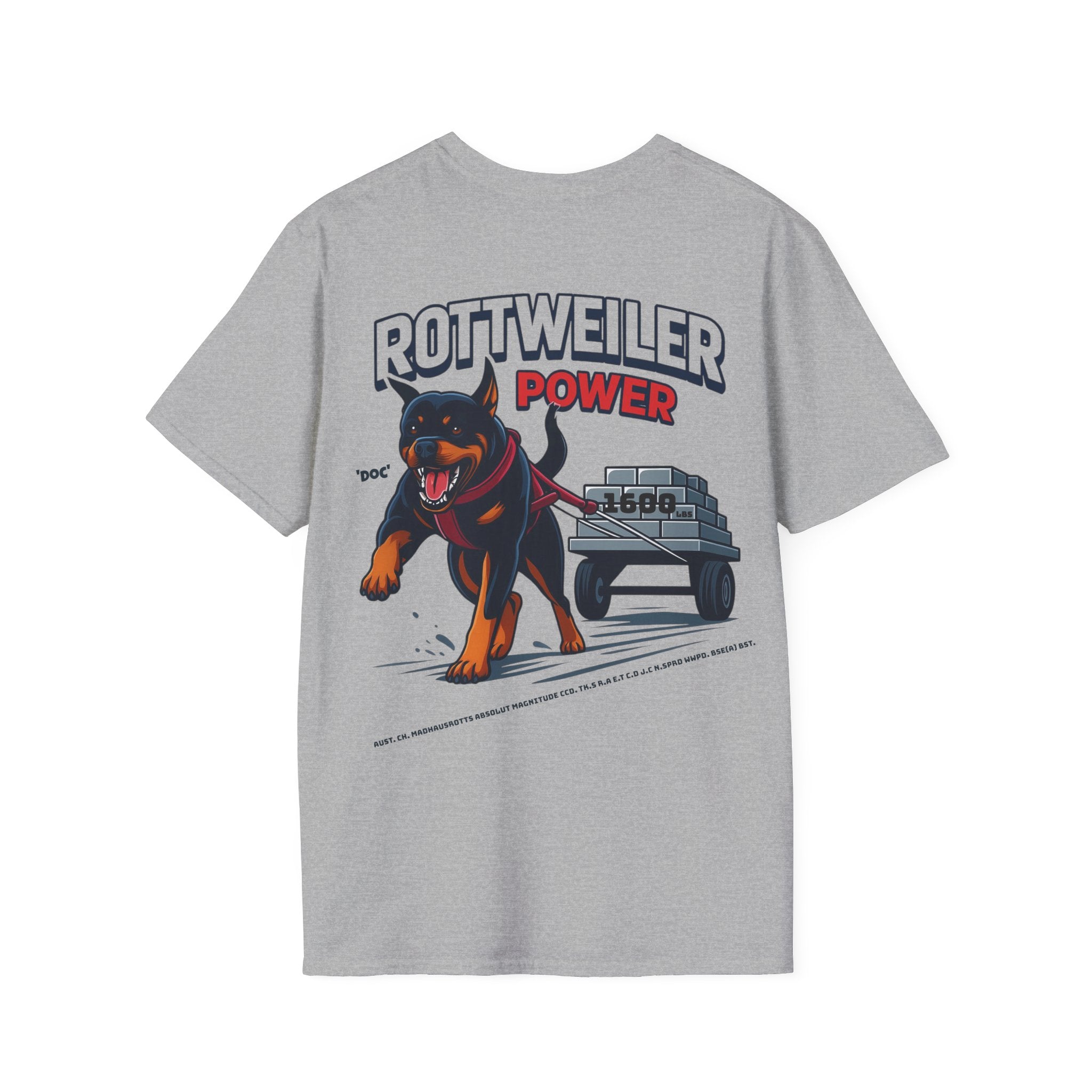 Rottweiler Power graphic T-Shirt | Dog strength illustration